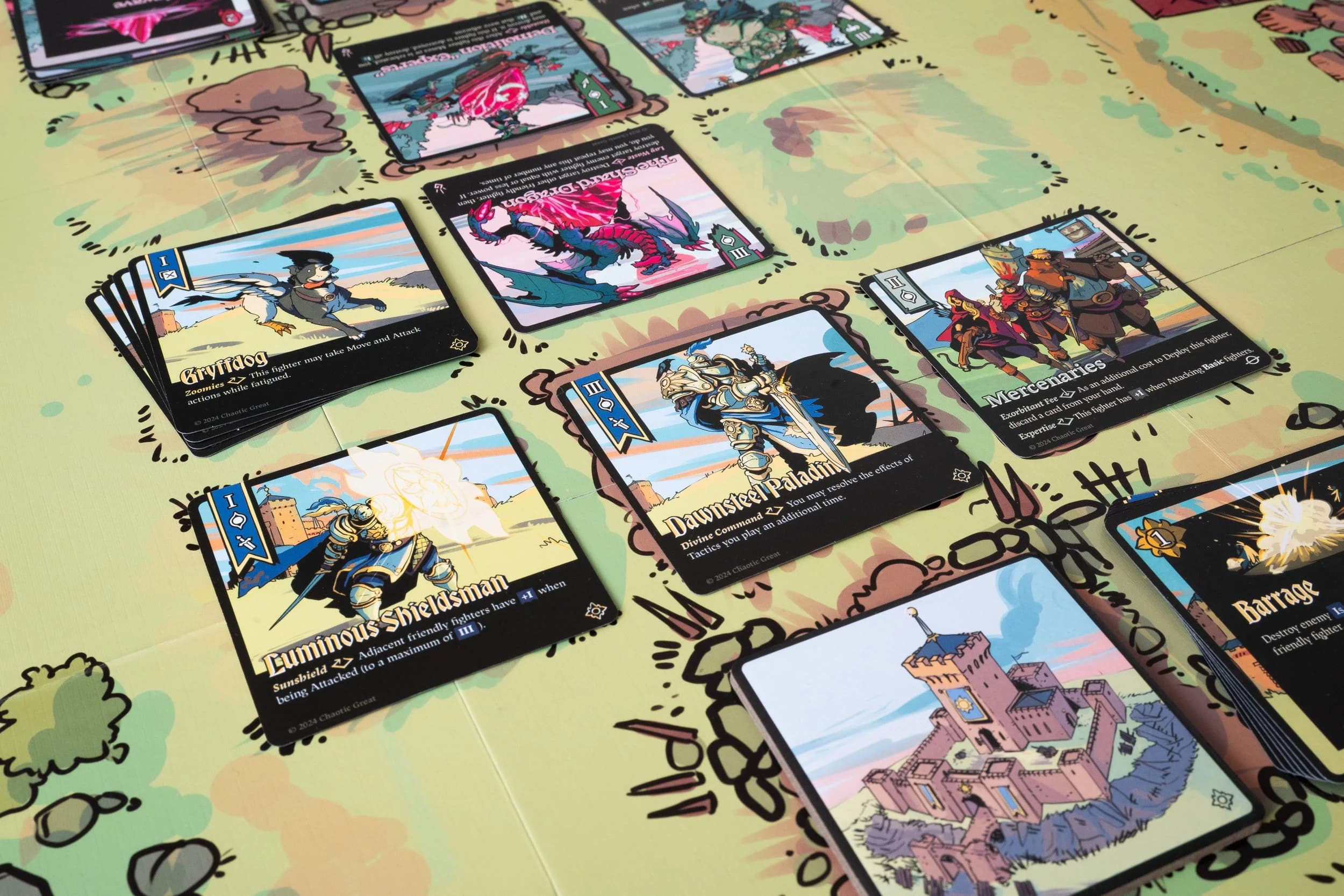 Gudnak cards on the battlefield